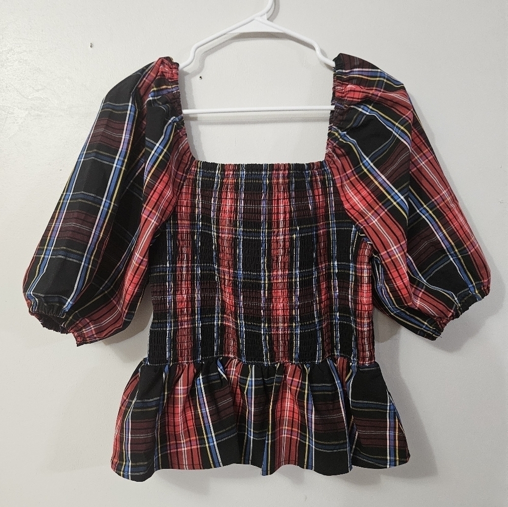 Draper James RSVP Elbow Sleeve Smocked Peplum Top!